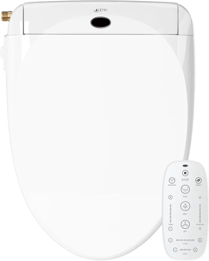 LEIVI Electric Bidet Toilet Seat with Wireless Remote and Side Panel