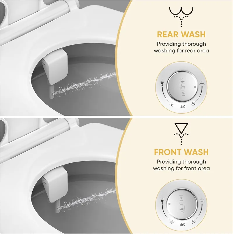 LEIVI Ultra-Slim Bidets for Existing Toilets with Dual Nozzle